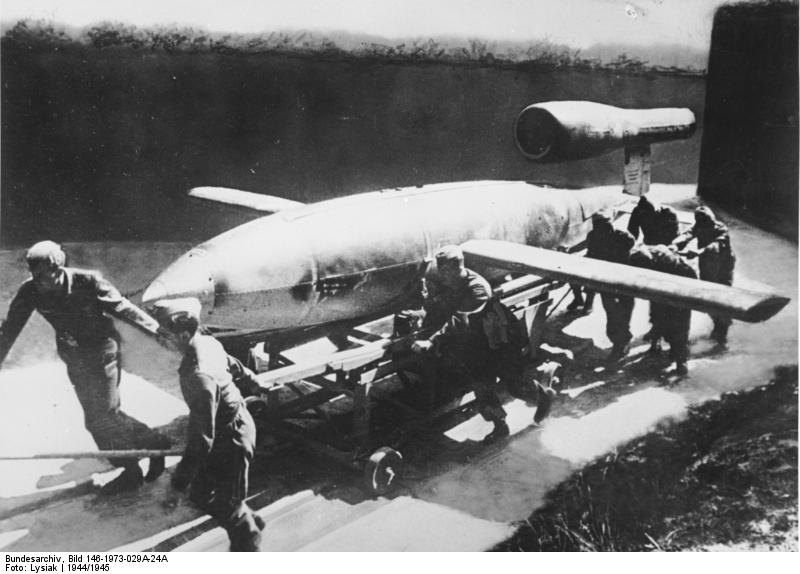 v-1 BEING TOWED